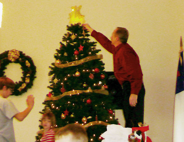 The Church Being Decorated for the Christmas Season